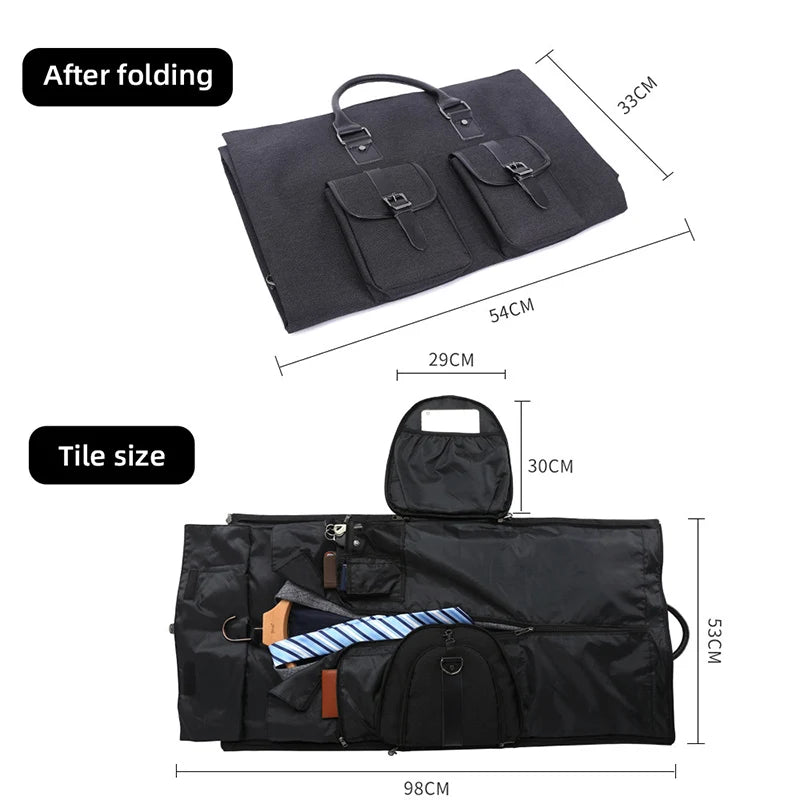 Men's Hand Luggage Bag Sport Travel Bags Large Capacity Garment Handbag Folding Business Shoulder Bags Shoes Compartment XM137