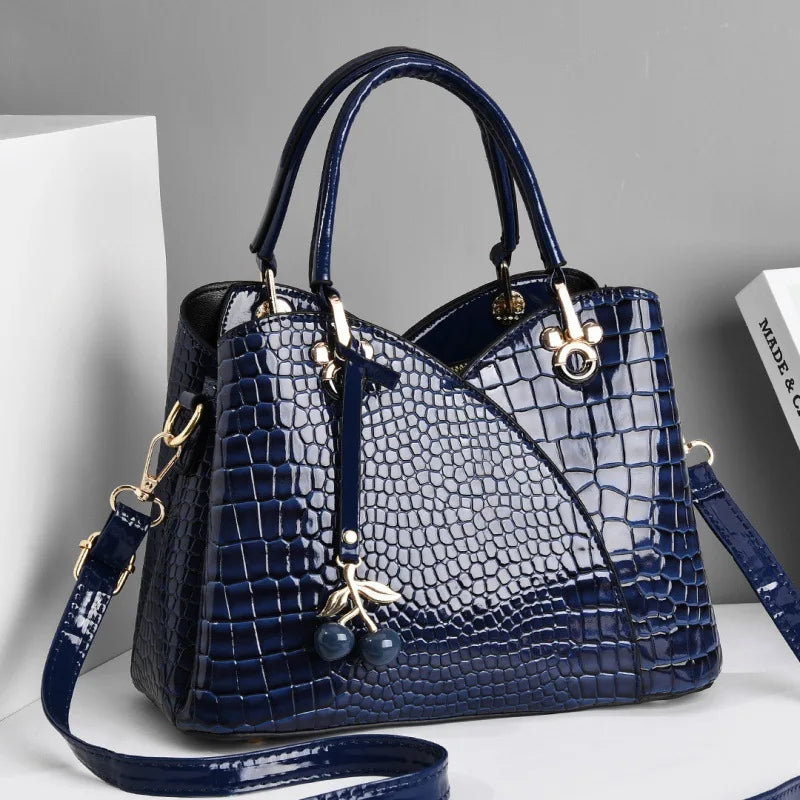 Women's Bag New  Fashion Atmosphere Women's Bag Large Capacity Crocodile Pattern One Shoulder Retro Women's Handbag