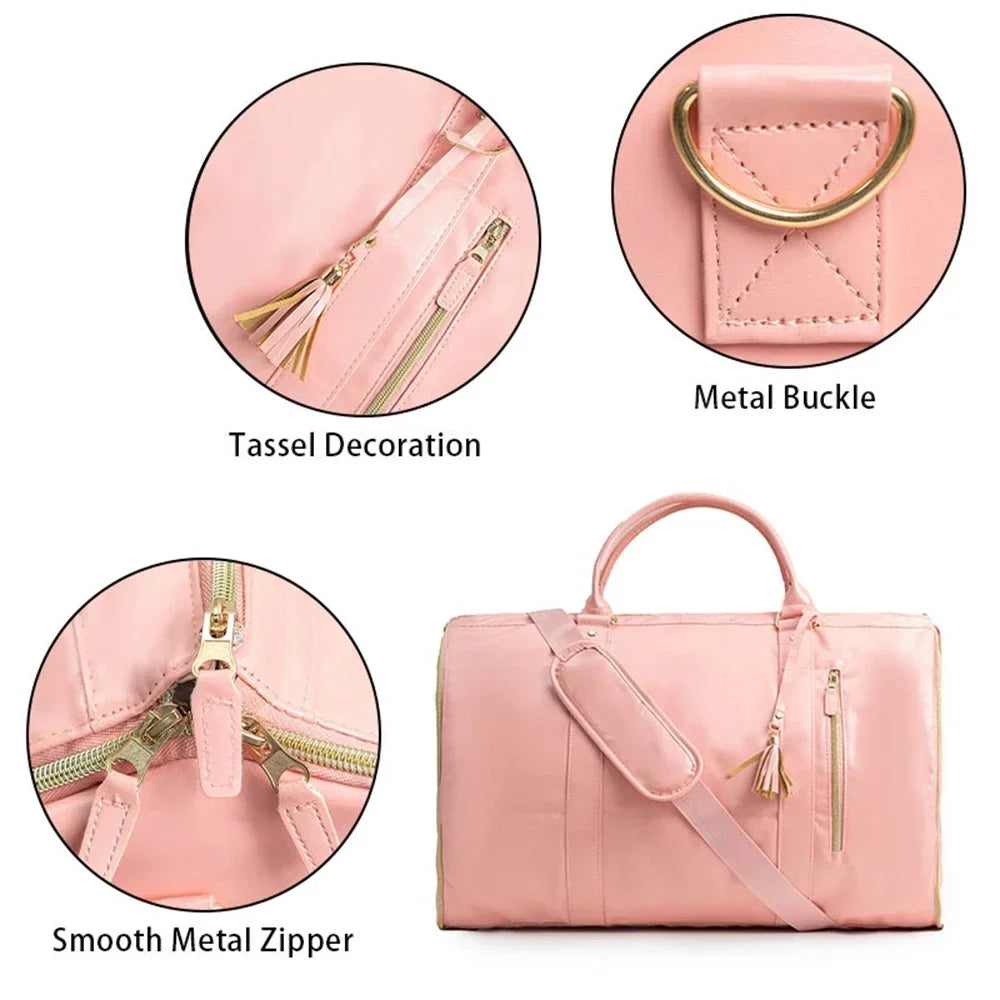 Foldable Suitbag Waterproof Clothes Totes Large Capacity Travel Duffle Bags Women's Handbag Outdoor Fitness Bags Gym Bag