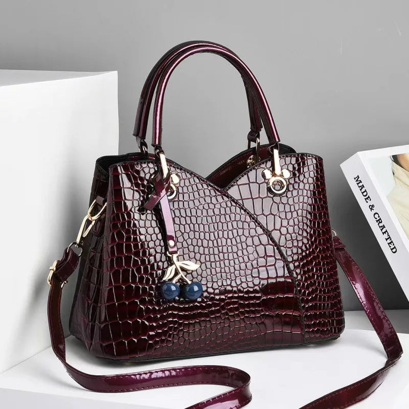 Women's Bag New  Fashion Atmosphere Women's Bag Large Capacity Crocodile Pattern One Shoulder Retro Women's Handbag