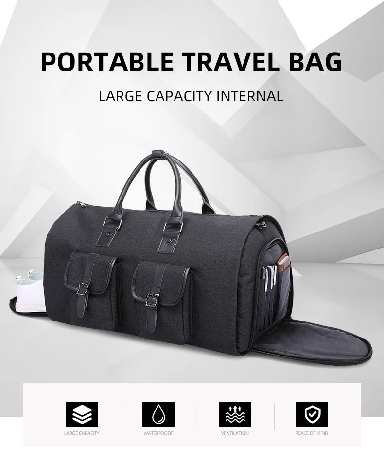 Men's Hand Luggage Bag Sport Travel Bags Large Capacity Garment Handbag Folding Business Shoulder Bags Shoes Compartment XM137