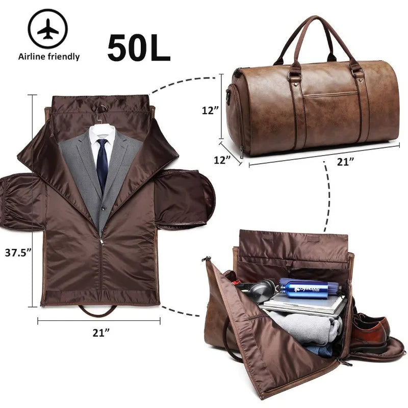 Carry on Garment Bags for Travel Garment Duffle Bag Mens Suit Bags with Shoe Compartment Waterproof for Business Husband Gifts