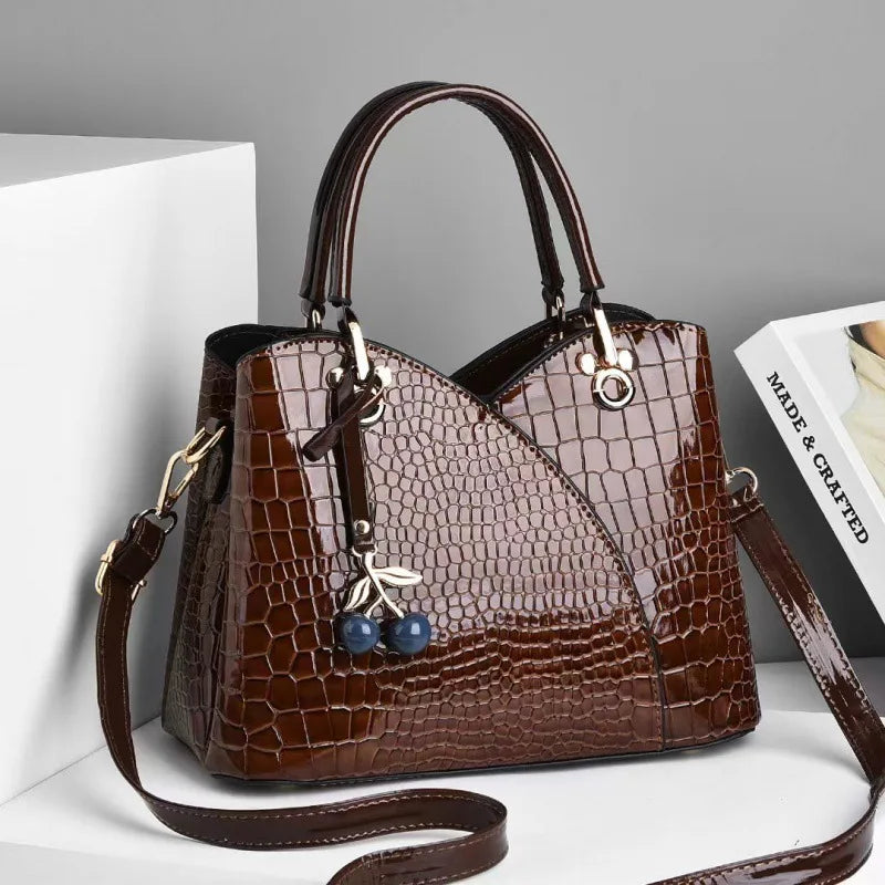 Women's Bag New  Fashion Atmosphere Women's Bag Large Capacity Crocodile Pattern One Shoulder Retro Women's Handbag