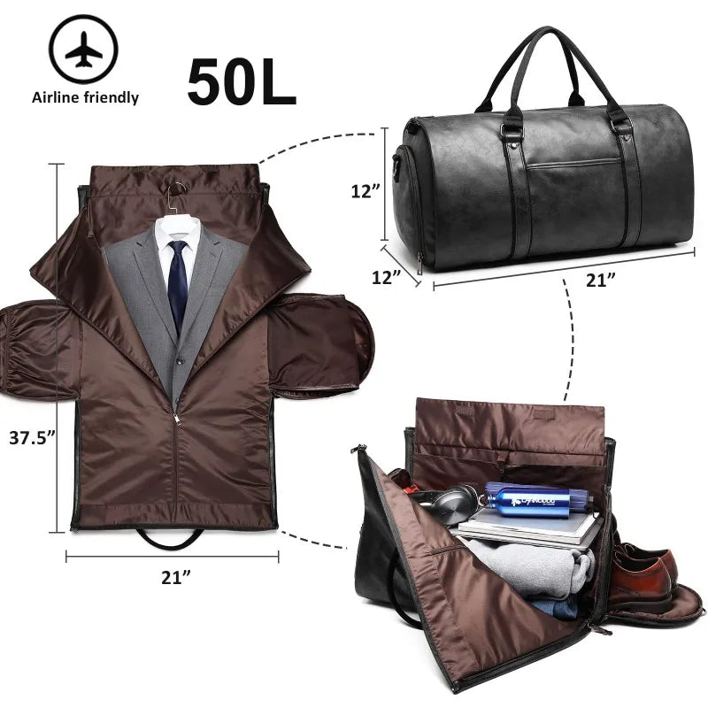 Carry on Garment Bags for Travel Garment Duffle Bag Mens Suit Bags with Shoe Compartment Waterproof for Business Husband Gifts