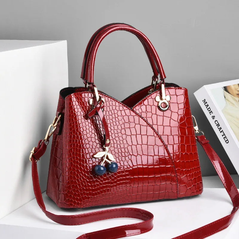 Women's Bag New  Fashion Atmosphere Women's Bag Large Capacity Crocodile Pattern One Shoulder Retro Women's Handbag